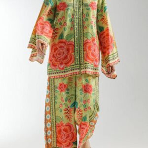 Ethnic Floral Border Print Unstitched Suit