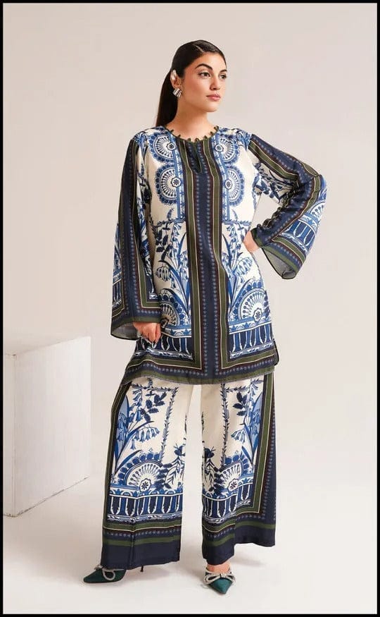 Sapphire Garden Print Unstitched Suit