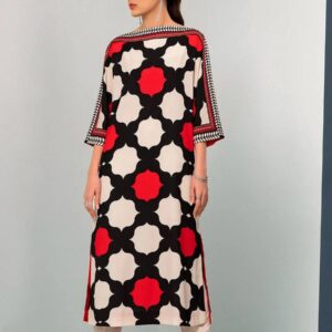 Classic Bold Abstract Design Unstitched Suit