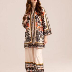 Radiant Floral & Geometric Print Unstitched Suit