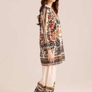 Floral Essence Print Ivory & Black Unstitched Suit