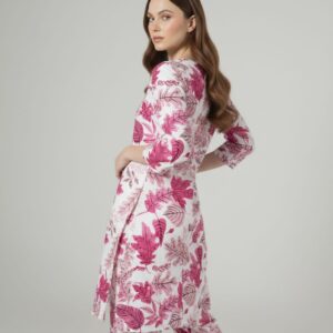 Floral Charm Pink Print Unstitched Suit