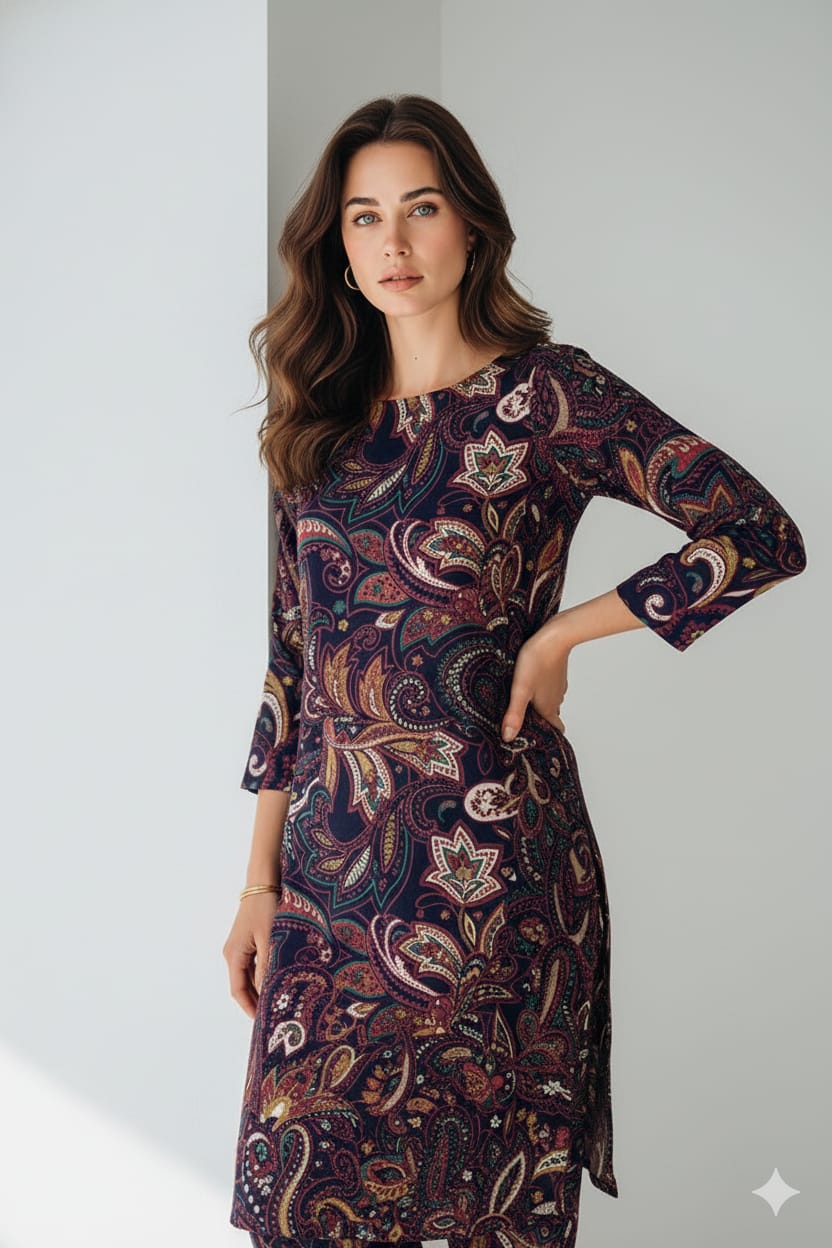 Paisley Elegance Printed Unstitched Suit