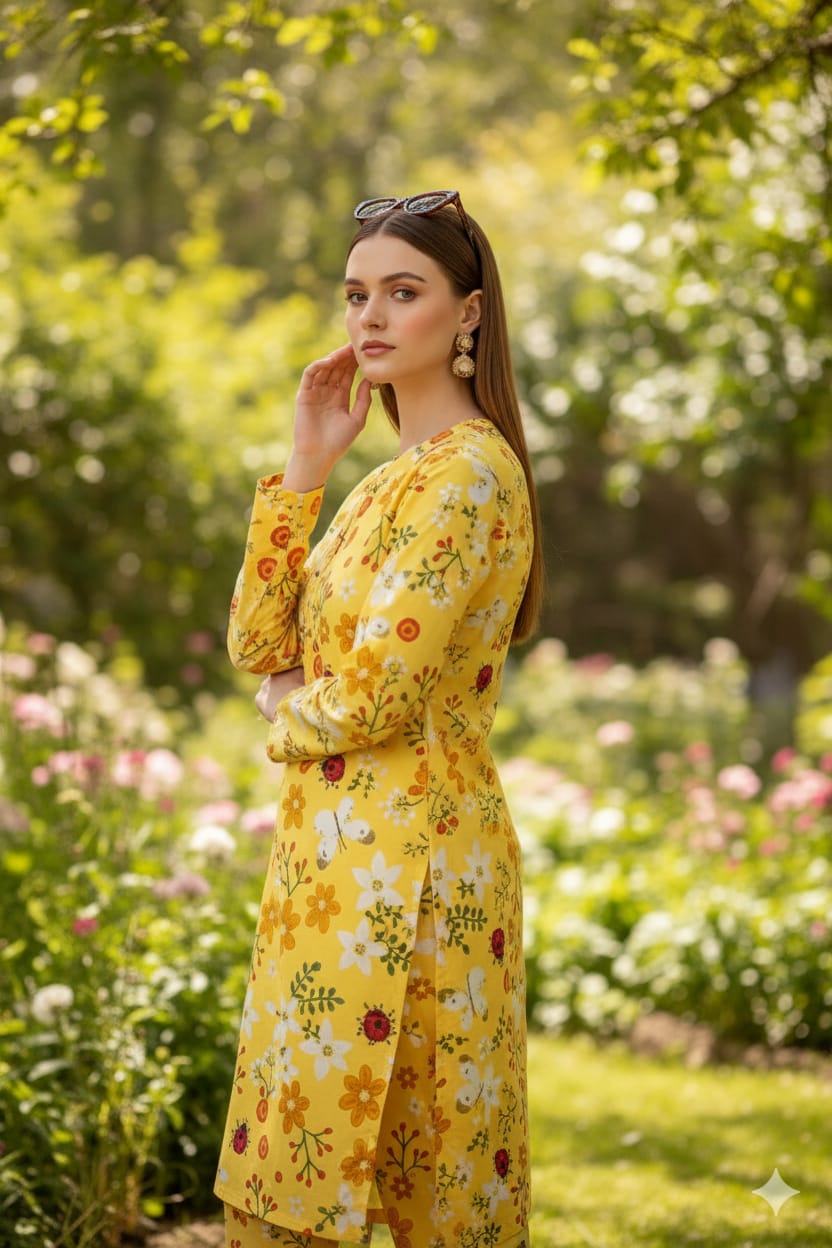Signature Sunny Floral Print Unstitched Suit