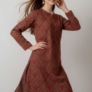 Autumn Harmony Rust Print Unstitched Suit