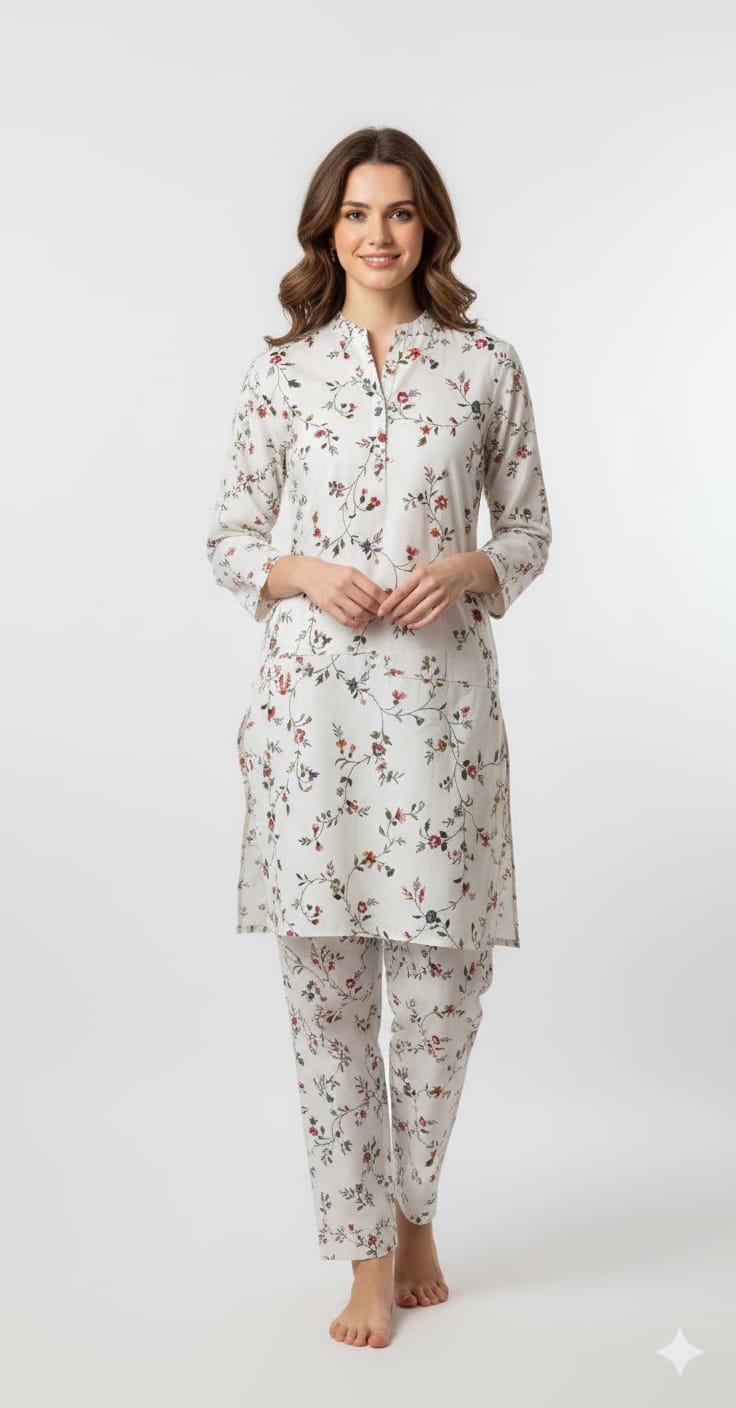 Whimsical Garden Floral Print Unstitched Suit - 31