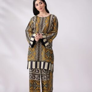 Earthy Chic Geometric Print Unstitched Suit